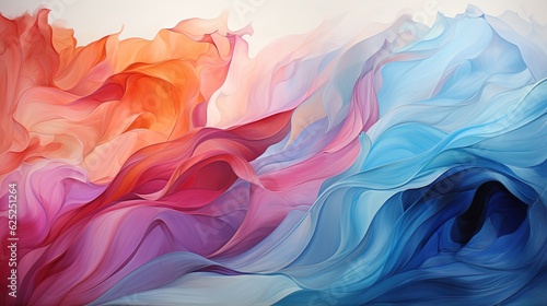  an abstract painting of a colorful wave of liquid paint on a white background. generative ai