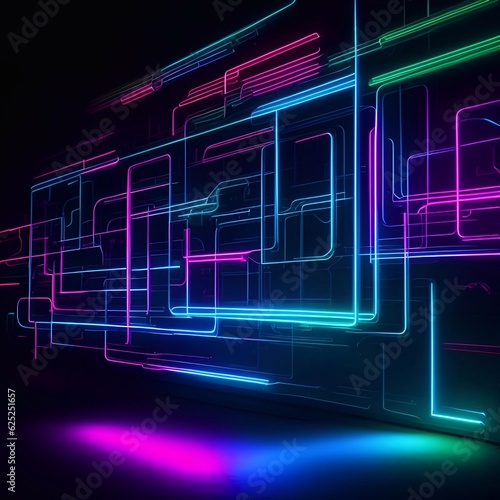 Futuristic white  back  red  blue  yellow  Hologram  Pastel  Modern Technology cyberpunk illustration art abstract background generative ai
