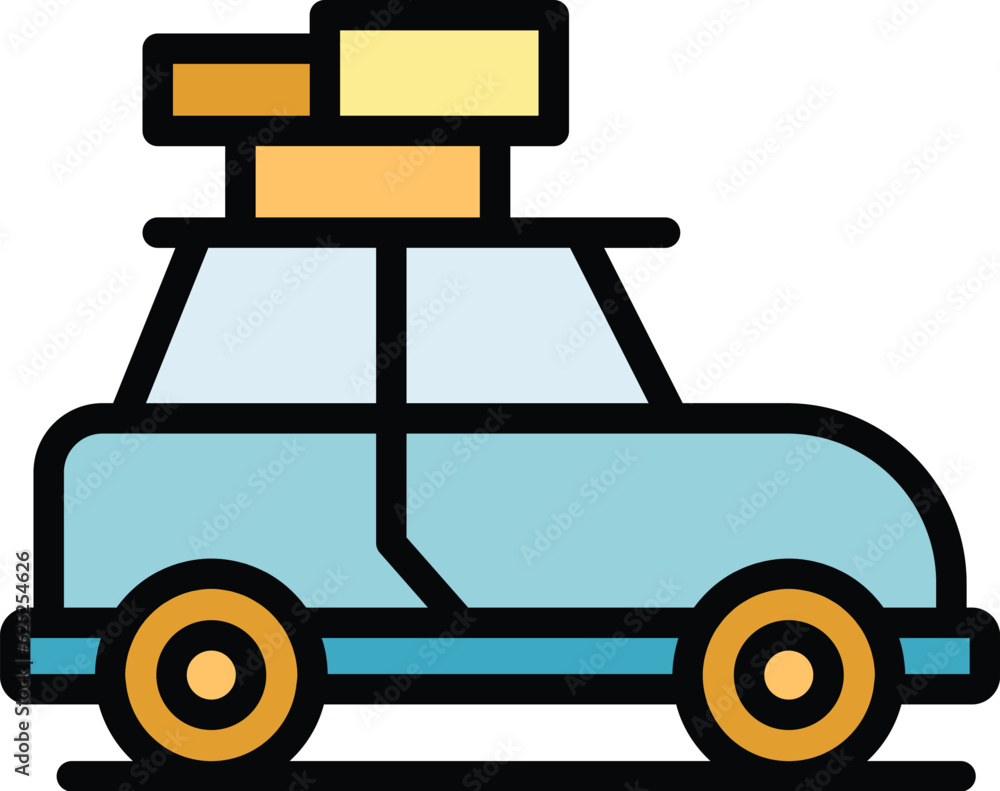 Fotografie Travel car icon outline vector