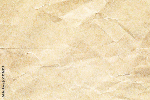 Yellow crumpled paper texture with macro details