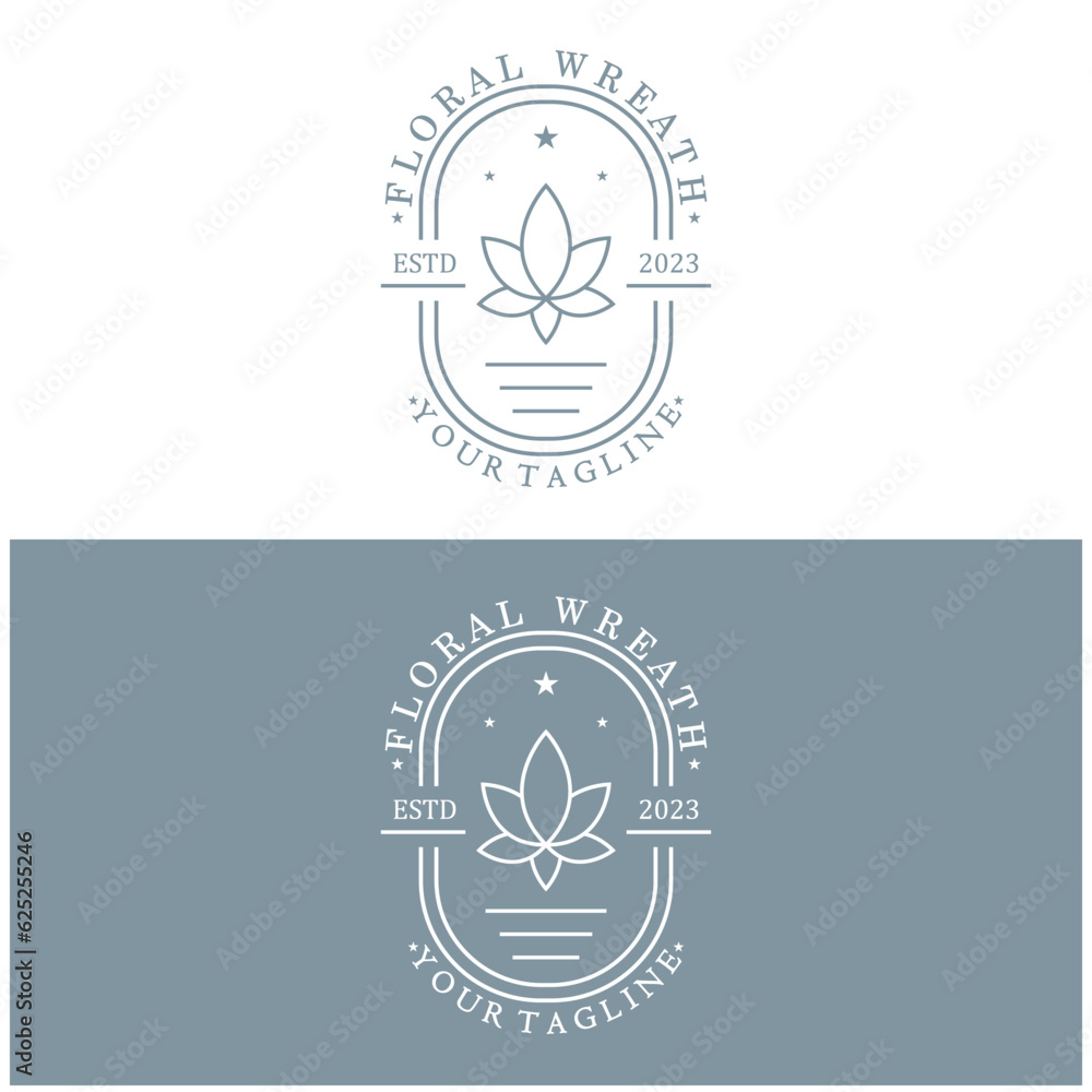 Elegant floral and leaf frame. Delicate botanical vector illustration for labels, spas, corporate identity, and wedding invitations Elegant floral and leaf frame. Delicate botanical vector illustration for labels, spas, corporate identity, and wedding invitations