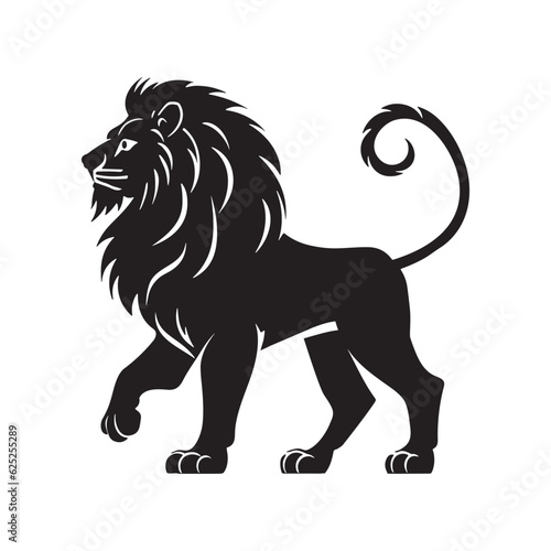 Simple Heraldic lion logo symbol vector illustration art template