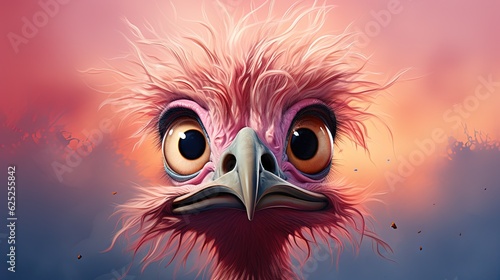  a close up of a bird with a very large beak. generative ai
