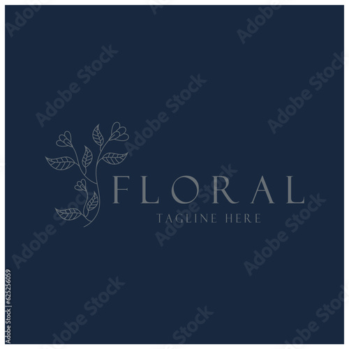 Elegant floral and leaf frame. Delicate botanical vector illustration for labels, spas, corporate identity, and wedding invitations