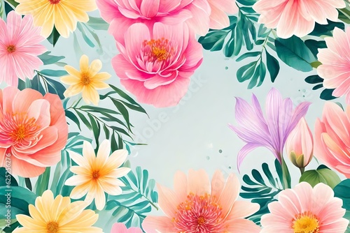 seamless pattern with flowers background generated by AI tool