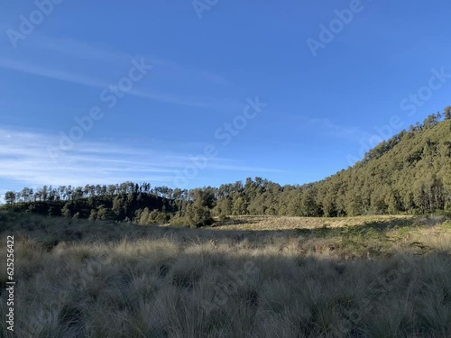 Mountain savanna view wMountain savanna view lanscape with wind photo