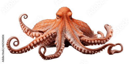 Beautiful Caribbean Reef Octopus Wildlife Themed Cutout Isolated on Transparent Background. AI