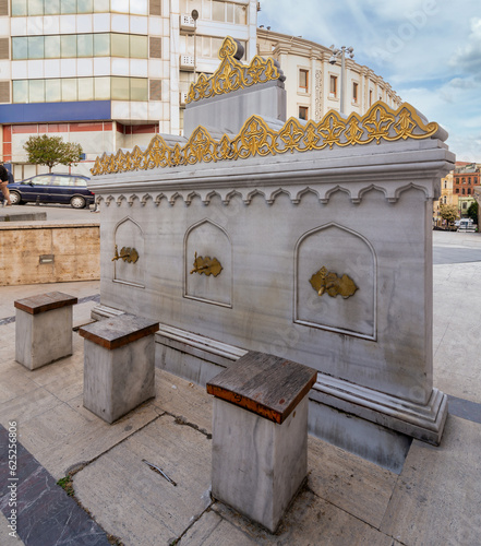 Ablution fountain, located outside Vilayet Mosque, Vilayet Cami, or Nalli Masjid, a 19th century small mosque built by Imam Ali Efendi, located at Ankara Street, Sirkeci neighborhood, Istanbul, Turkey photo