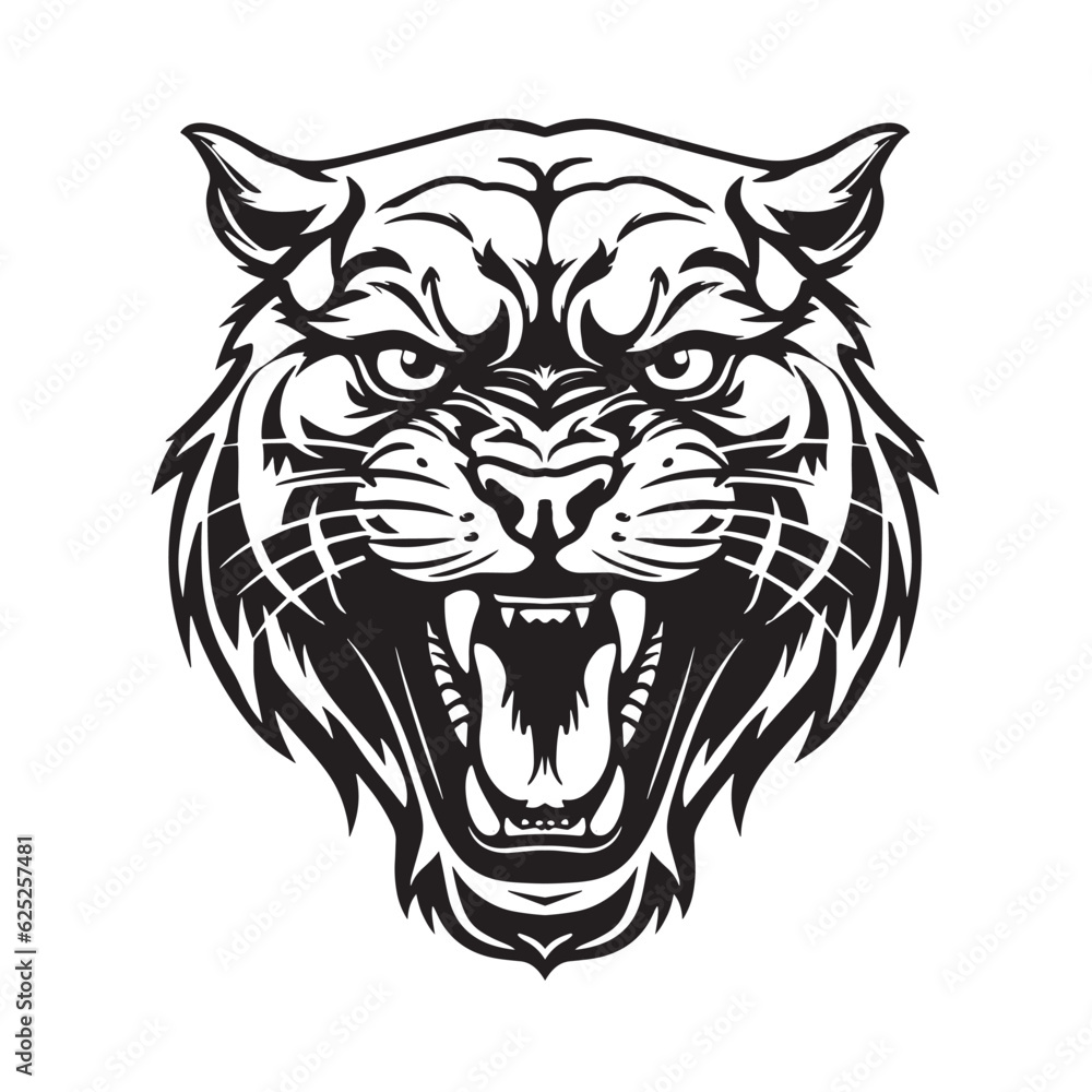 Panther head. vector illustration isolated on white background Panther head. vector illustration isolated on white background