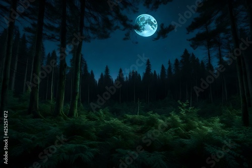 night landscape with moon