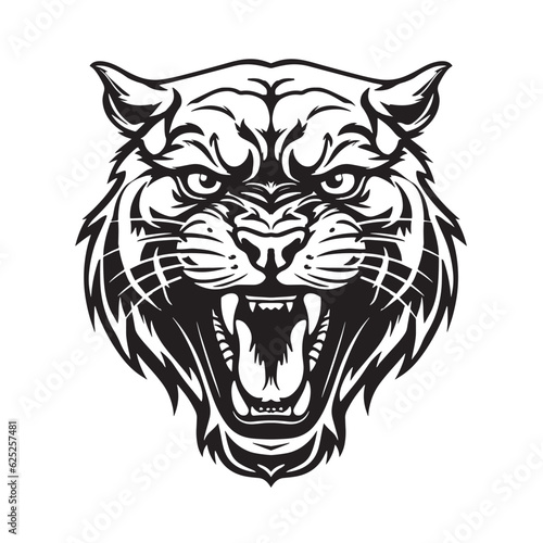 Panther head. vector illustration isolated on white background