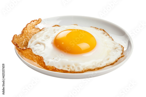 Fotografia Sunny Side Up Egg Isolated on Transparent Background. AI
