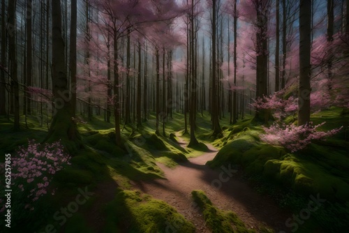 morning in the forest Generated Ai Technology © AI artistic beauty