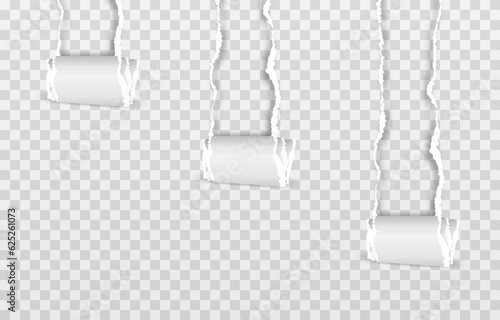 Vector torn paper. Torn notepad sheets png. Torn pages of a book or textbook png. Torn twisted piece of sheet, page, paper.