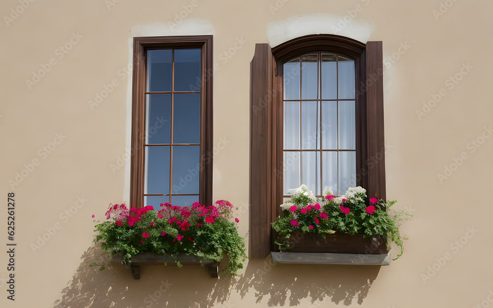 Photorealistic windows display. Window for background