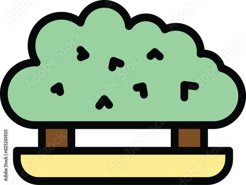 Tree trimming icon outline vector. Plant trim. Arborist garden color flat