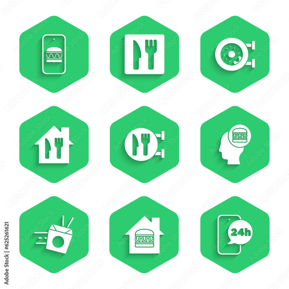 Set Cafe and restaurant location, Online ordering delivery, Food, noodles, Donut and icon. Vector Set Cafe and restaurant location, Online ordering delivery, Food, noodles, Donut and icon. Vector