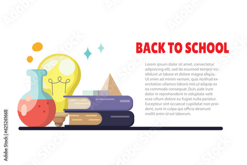 Education concept. Back to school flat design. vector illustration