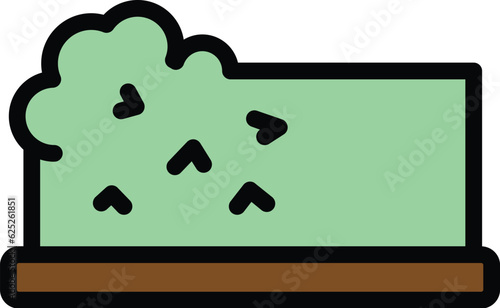 Bush pruning icon outline vector. Garden tree. Yard lawn color flat