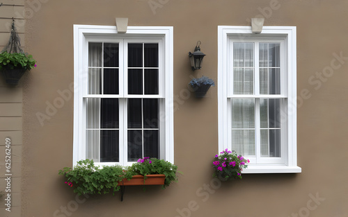 Photorealistic windows display. Window for background