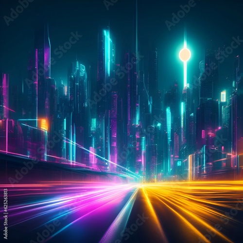 futuristic cyberpunk city abstract background Cinematic generative ai illustration art