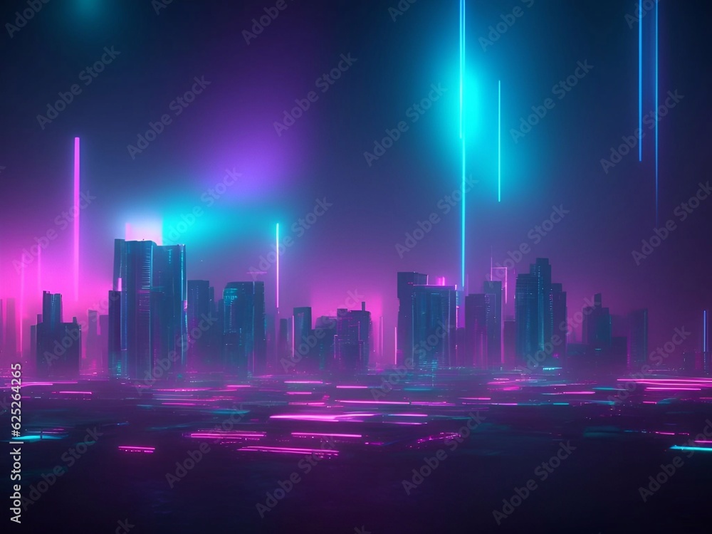 futuristic cyberpunk city abstract background Cinematic generative ai illustration art