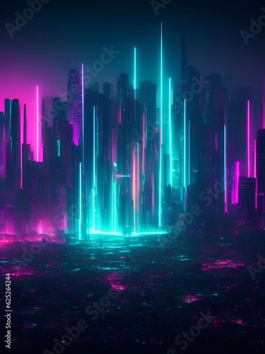 futuristic cyberpunk city abstract background Cinematic generative ai illustration art