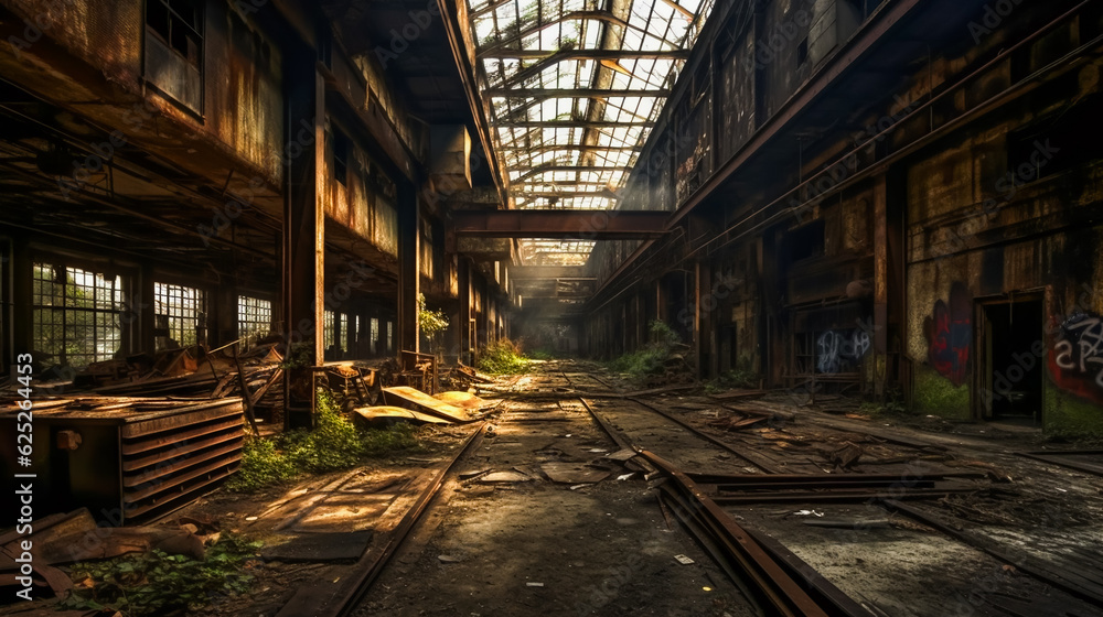 Forgotten Industries .  Closed Manufacturing Plants . AI Generated