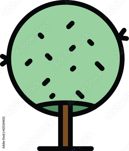 Trimming shrub icon outline vector. Garden tree. Trim hedge color flat