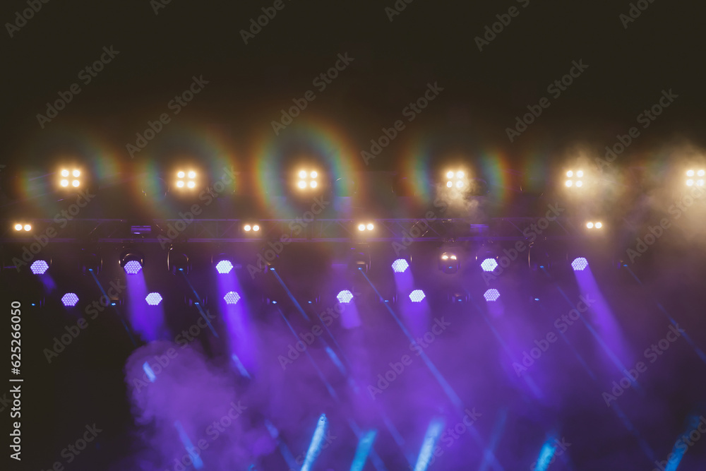 Colorful stage lights at concert