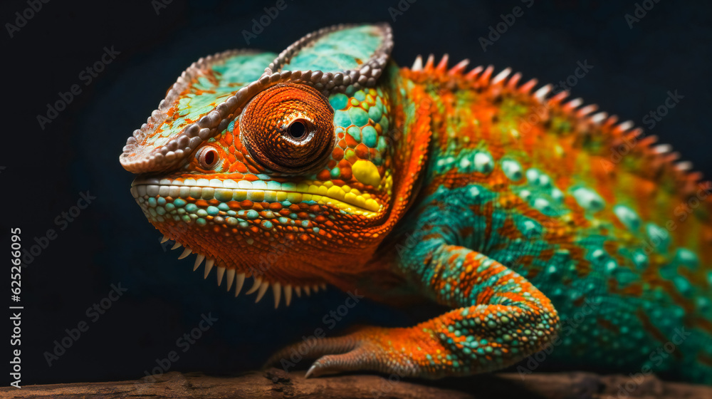 Colorful  Chameleon. Generative AI