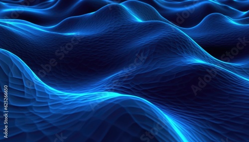 Abstract blue wireframe abstract 3D render wallpapper, background