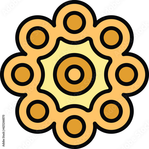 Fidget spinner icon outline vector. Stress toy. Spin ball color flat