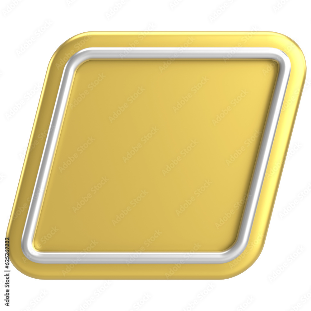 3D rhombus button. Empty button. 3D illustration. 3D rhombus button. Empty button. 3D illustration.