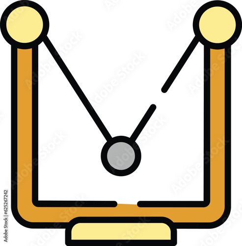 Relaxation pendulum icon outline vector. Hypnosis clock. Motion watch color flat