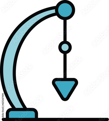 Physical pendulum icon outline vector. Swing energy. Kinetic momentum color flat