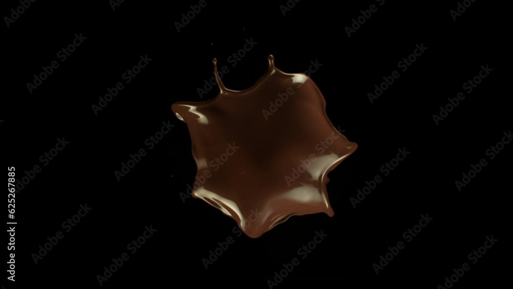 Super Slow Motion Shot of Real Chocolate Splash Flying Towards Camera Isolated on Black at 1000fps. Super Slow Motion Shot of Real Chocolate Splash Flying Towards Camera Isolated on Black at 1000fps.