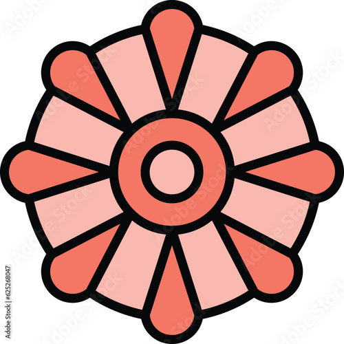 Fidget stress spin icon outline vector. Hand spinner. Toy rotation color flat