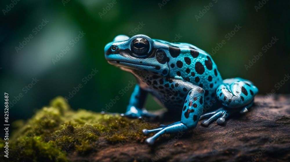 The Splendid Poison Frog in its Habitat. Generative AI The Splendid Poison Frog in its Habitat. Generative AI