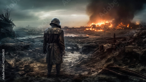 Wallpaper Mural The End of Days.  Post-Apocalyptic Nightmare.AI Generated Torontodigital.ca