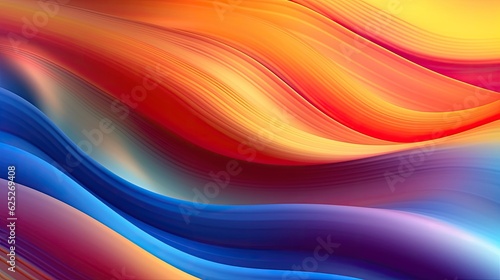 Abstract background with smooth lines in orange, yellow and blue colors
