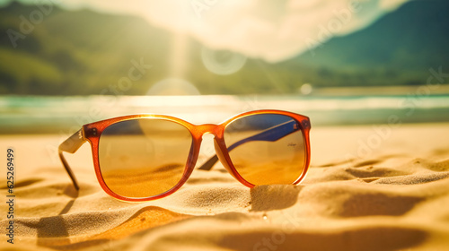 Wallpaper Mural sunglasses on the beach. Generative AI Torontodigital.ca