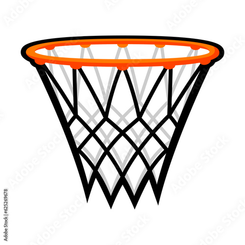 Basketball hoop illustration. Sport club item or symbol.