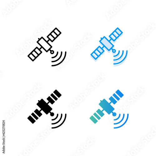 style set of satellite icon vector suitable for any purpose.