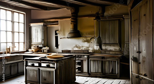 Rustic kitchen detail. AI generated