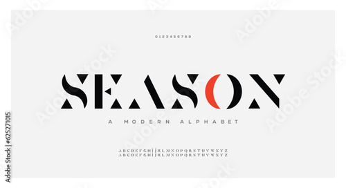 Photographie Modern abstract digital alphabet font