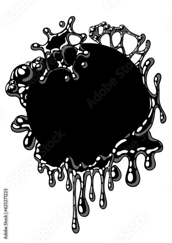 Blots and drips slime background. Toxic mucus smudges streaks and blotch.