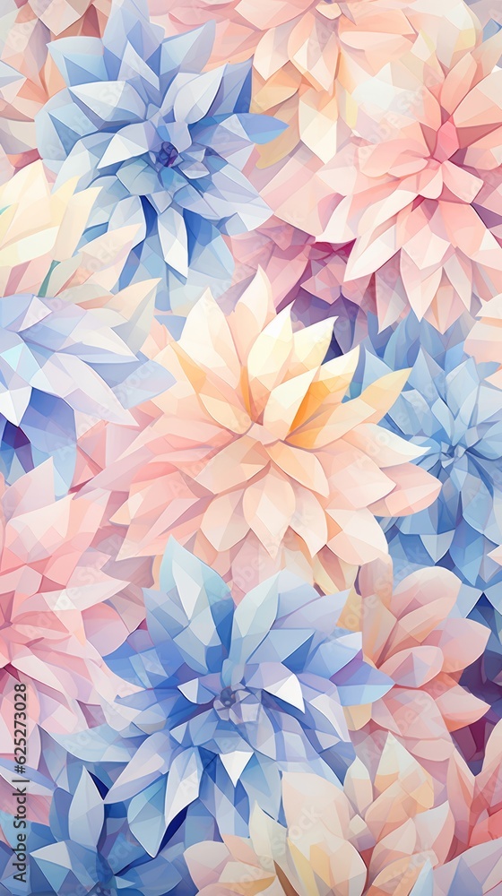 Peaceful Pattern of Flowers with Soft Colors Peaceful Pattern of Flowers with Soft Colors