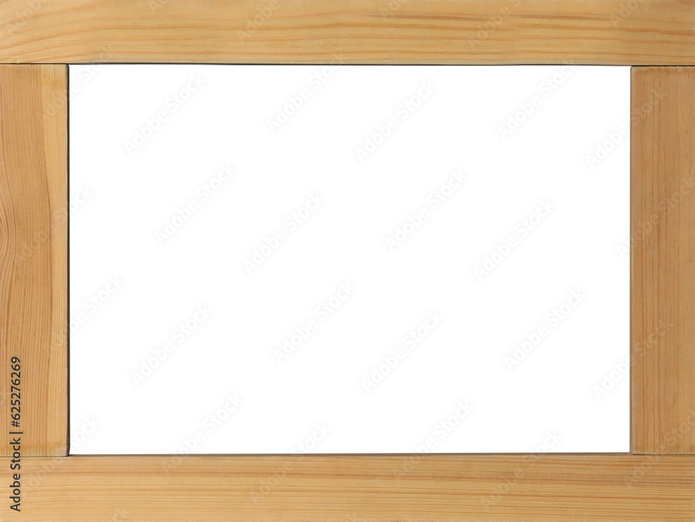 Obraz premium Wooden frame with blank white background. Mockup for design