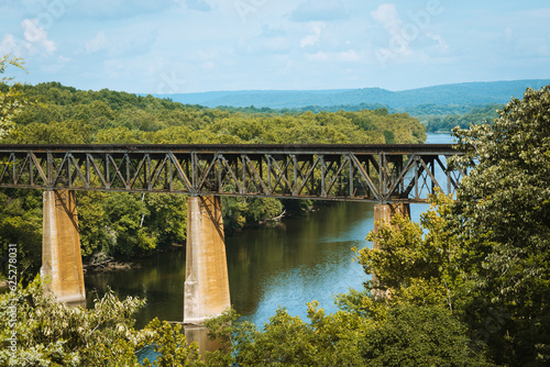 Railroad bridge across the Potomac River at Shepherdstown, West Virginia photo